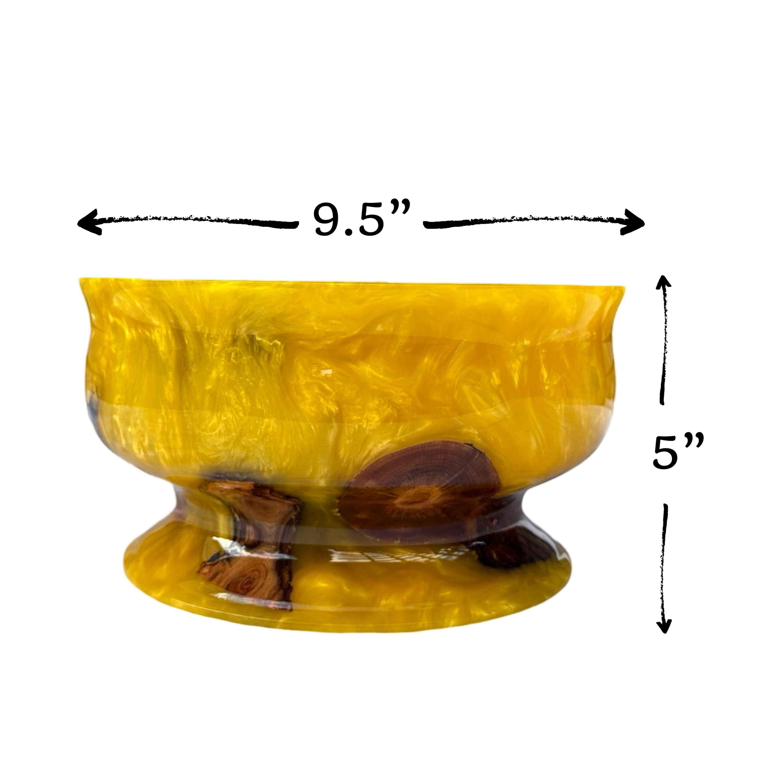 Black Cherry Burl Wood with Yellow Resin